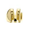 Ring - LUXENTER - Alphabet (letter M) - Adjustable Size - 18K Gold Plated - Cubic Zirconia
