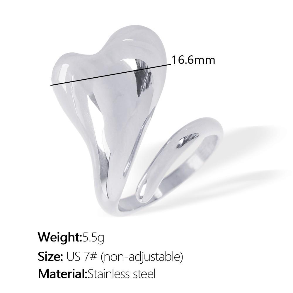 Chic Women's Open Stainless Steel Geometric Ring