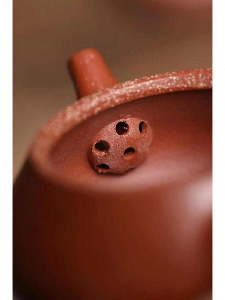 80cc Authentic Yixing Zisha Teapot, Red Jiangpo Coarse Sand, Small Capacity Kung Fu Tea Pot for One Person