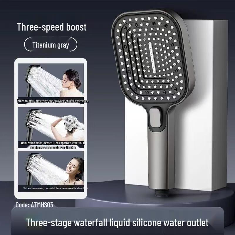 

Ручная душевая лейка с большой панелью и тремя режимами для домашнего купания