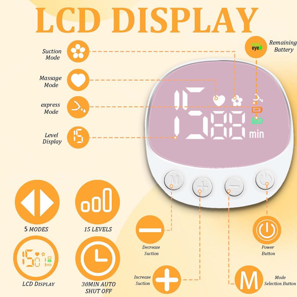 Hands-Free Wearable Electric Breast Pump with Integrated Massage – Painless, Fully Automatic, Portable Milk Extractor.