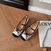 Xiaoxiangfeng bow Mary Jane shoes women's flat apricot ballet shoes women's versatile one-pedal soft-soled single shoes