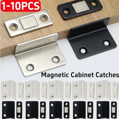 Limitator de ușă fără găuri Magnetic puternic în formă de L Închizător de ușă de dulap Ultra subțire Invizibil Anti-coliziune pentru îmbunătățirea casei