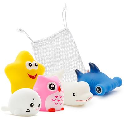 Yekko Mom LED Bath Water Play Toy Friends 5 Types + Net Set Korean Childrens Toys