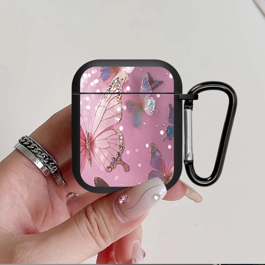 Earphone Cases Cover Case For Airpods Pro2 Pro3 4 2 3 1 Pro Pink Butterfly