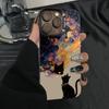 Art oil painting is suitable for 15pro Europe and America 16promax Apple mobile phone case iphone14 fashion 13 creativity 12