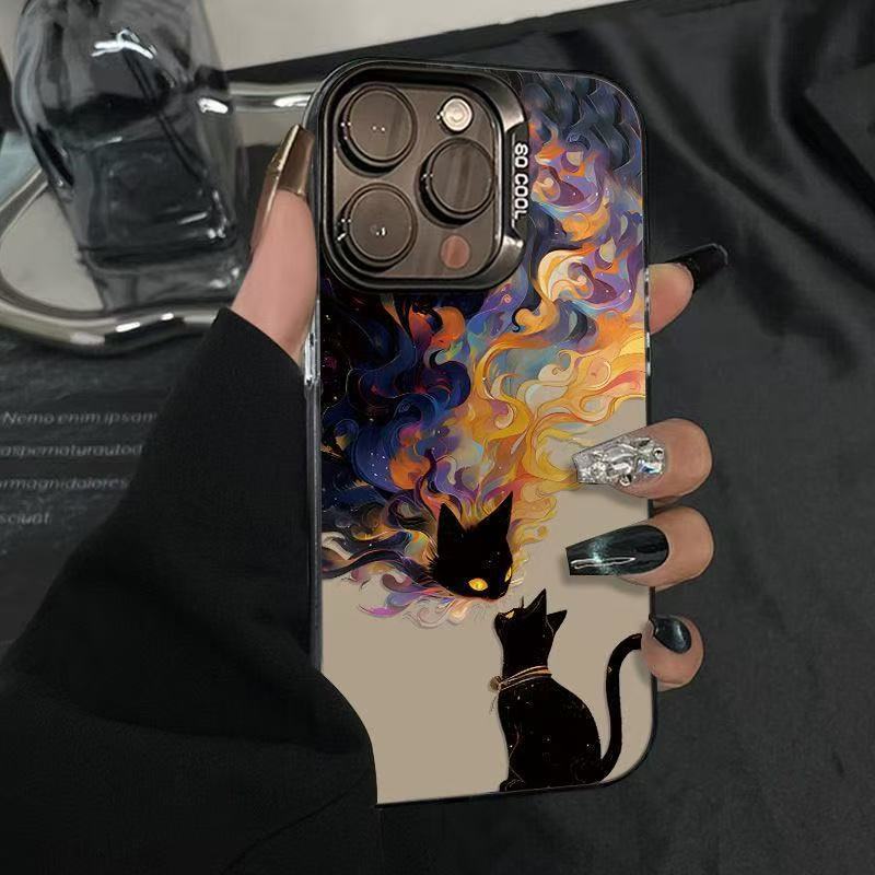 Art oil painting is suitable for 15pro Europe and America 16promax Apple mobile phone case iphone14 fashion 13 creativity 12