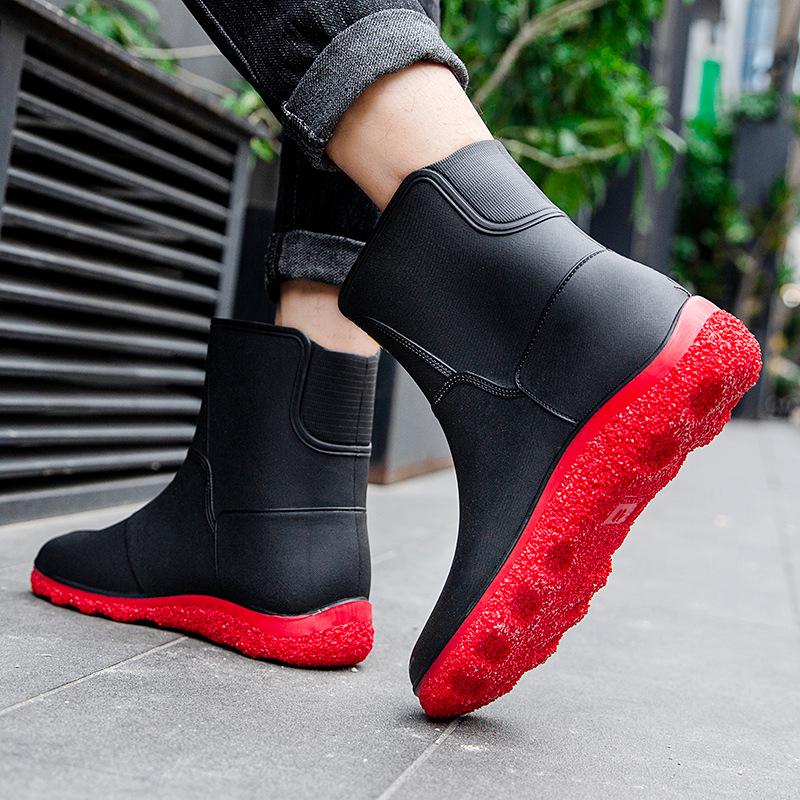 Men's Low-Top Non-Slip Waterproof Rain Boots for Fishing, Men/Women/Teenagers Rubber Shoes