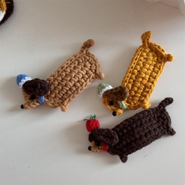 1PC Eye Catching Crochet Yarn Hair Clip for Kids and Adults Fun and Cartoon Pet Cats Designs for Kids and Adults