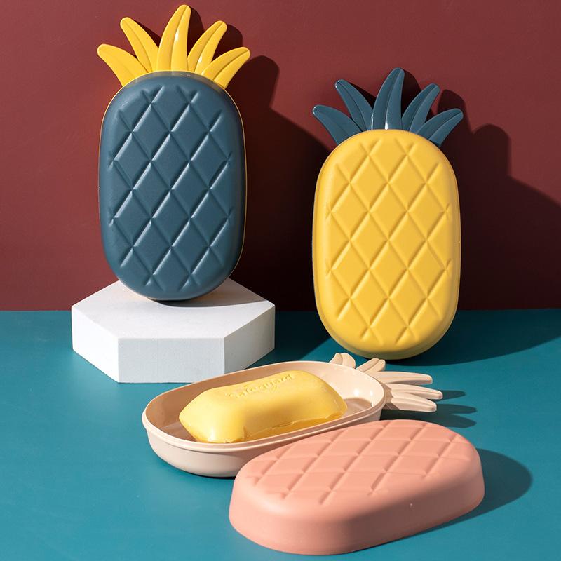 Pineapple Travel Soap Box Portable Draining Soap Box Cute Large Household Laundry Soap Box