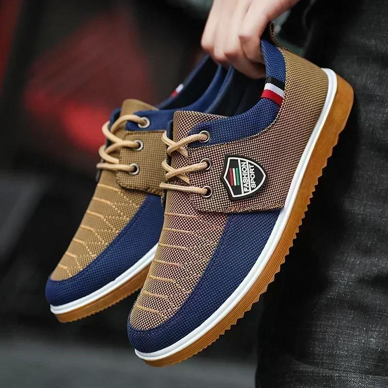 2025-Men's casual shoes Vulcanized Work loafers Mesh Lightweight Man sports shoes Canvas Shoes for Men zapatos para hombres/2024