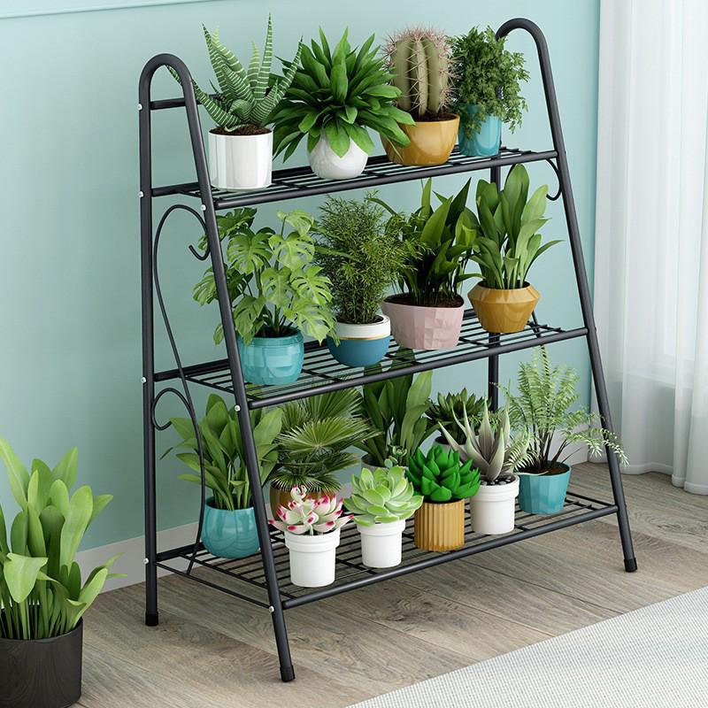 Multi-Layer Iron Balcony Flower Stand - Modern Potted Plant Storage Rack