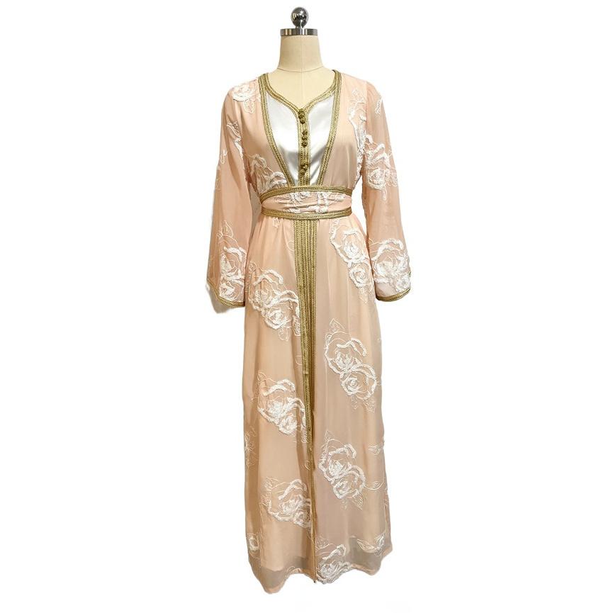 Buy Women's Long Dress Trkiye Muslim Headscarf Dress Super Long Dress Rose  Embroidery 2-piece Vest Long Cardigan Decorative Belt Gown Casual at  affordable prices  free shipping, real reviews with photos  Joom