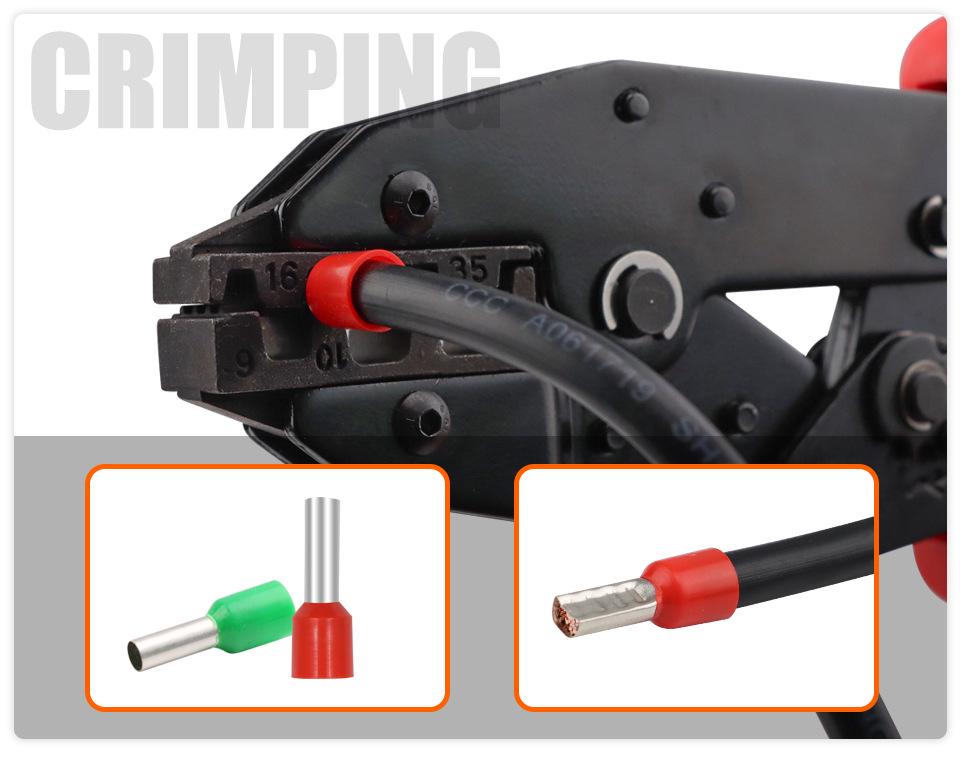 Electrician's Tubular/Pin Terminal Crimping Pliers (6-35mm²) - YF-35WF