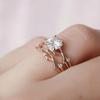 2024 Twin Branches Zircon & Rose Gold Simulated Diamond Ring for Women