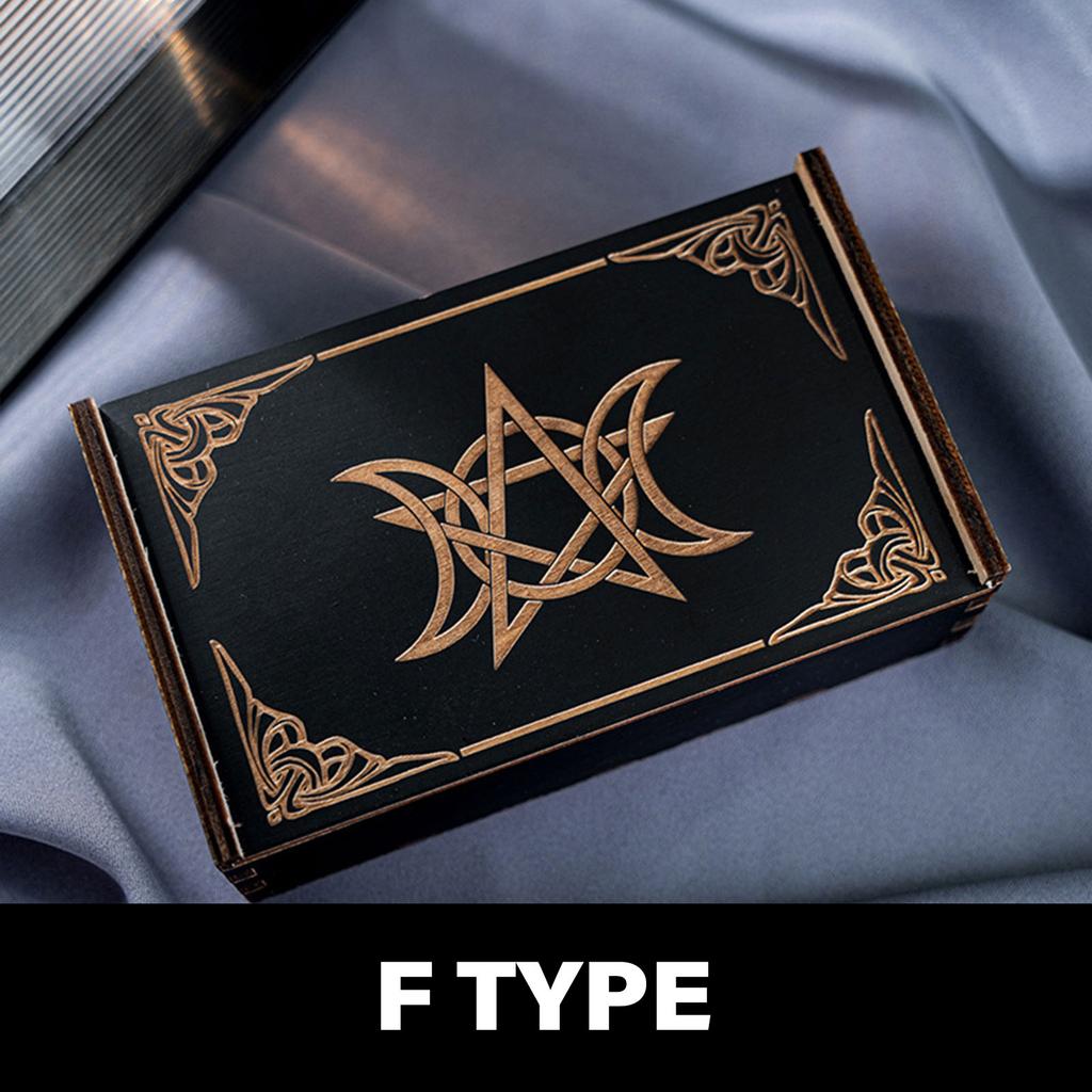 Pudełko na karty tarota Push Pull Astrology Trinkets Box Drewniane etui do przechowywania kart tarota do dekoracji wróżki