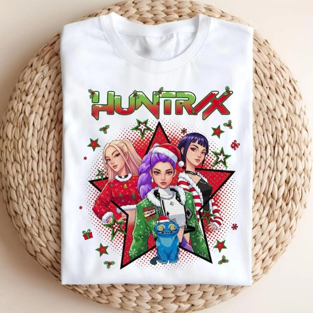 

Рождественская футболка Kpop Охотник на демонов футболка Kpop Рождественский подарок Футболка Счастливого Рождества Праздничный топ 6XL