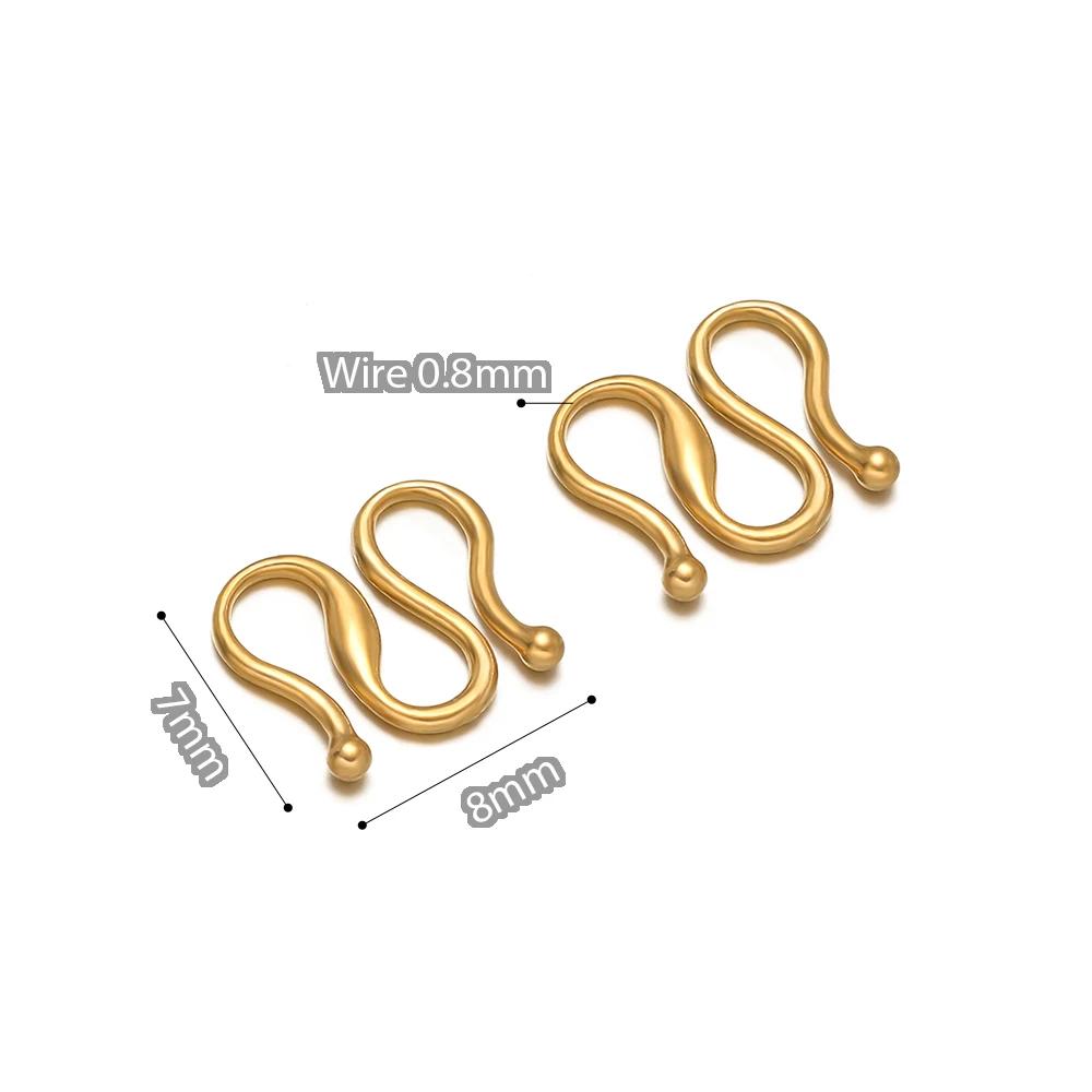 20pcs Stainless Steel W Shape Necklace Clasps Hooks for DIY Jewelry Making Finding Bracelets Supplies Accessories Wholesale