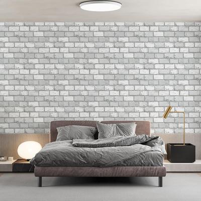 Grey Brick Self Adhesive Wallpaper Removable Vintage Peel and Stick Wallpaper Renter Friendly Brick Textured Contact Paper