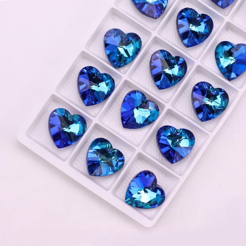 Heart Gem Crystal Rhinestone Pendant for DIY Earrings