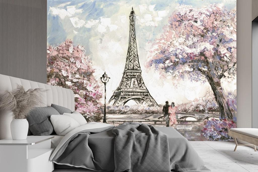 Wallpaper Paris Eiffel Tower Like Painted