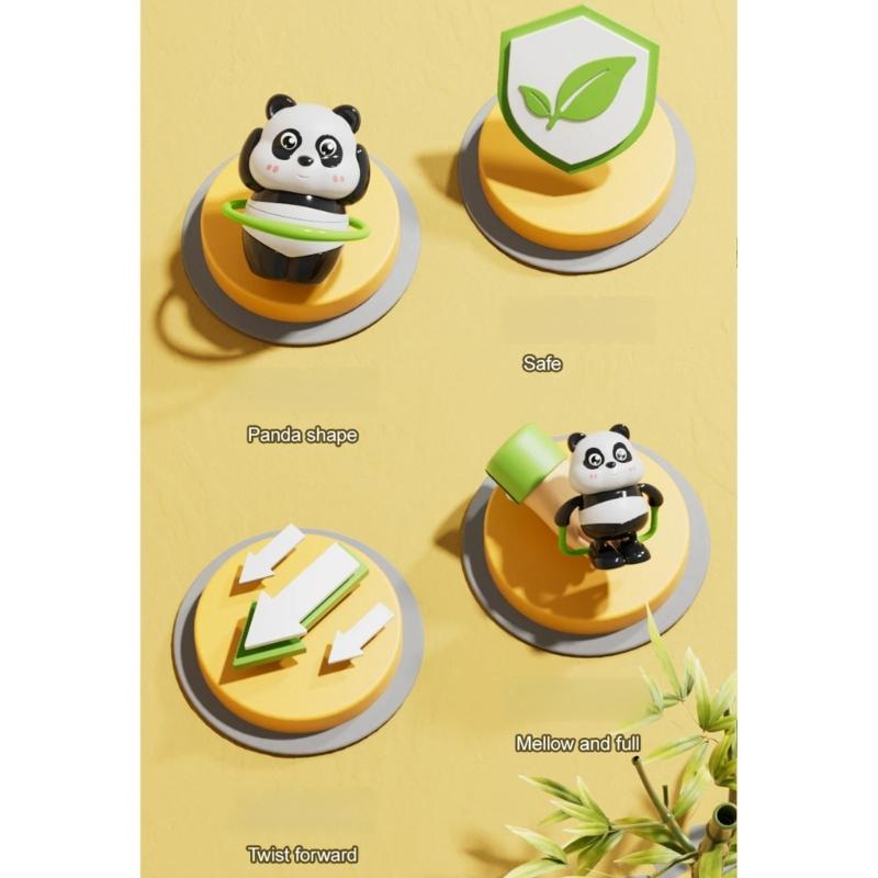 3pcs Manual Wind Up Panda Figurine with Sport Theme Design for Children Playtimes Sensory Development Activity Toy