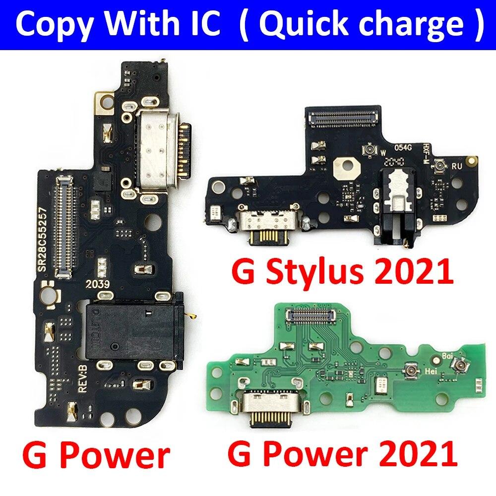 USB Charging Port Board Flex Cable Connector Parts For Motorola Moto G Stylus G Power 2021 2022 G Pure 5G Plus Pro Microphone