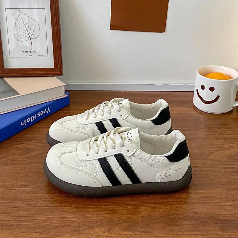 

Women s Casual Outdoor Lace UpSport Shoes 2025 Spring Autumn Designer Korean Round Toe Sneakers Vulcanized Shoes Tenis De Mujer 36 чёрный