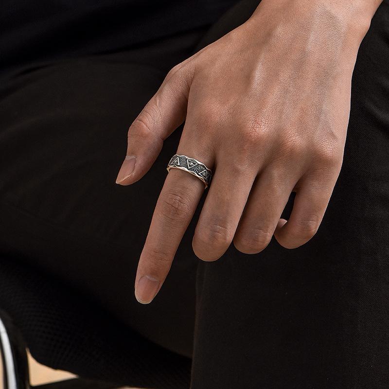 God's Eye Adjustable Ring for Men, Trendy Design, Niche Retro Personalized Handmade Gift