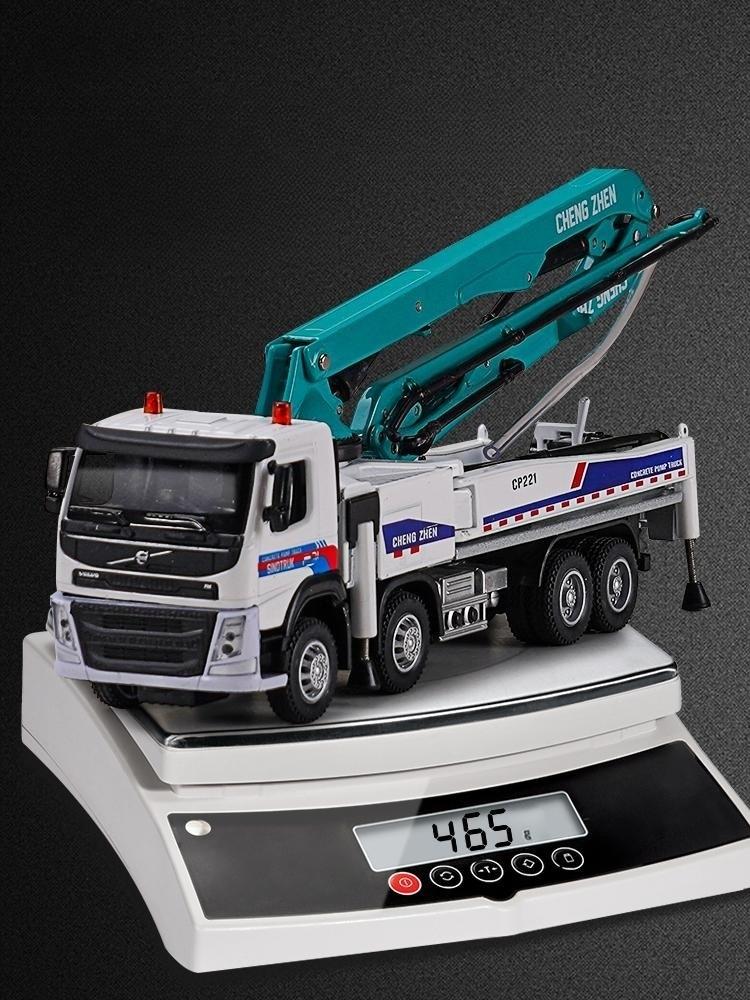 1/50 Volvo Betonpumpen-LKW Spielzeugauto Diecast Metall Fahrzeugmodell Pull-Back Sound & Licht Miniatur Sammlung Geschenk Für Jungen Kind