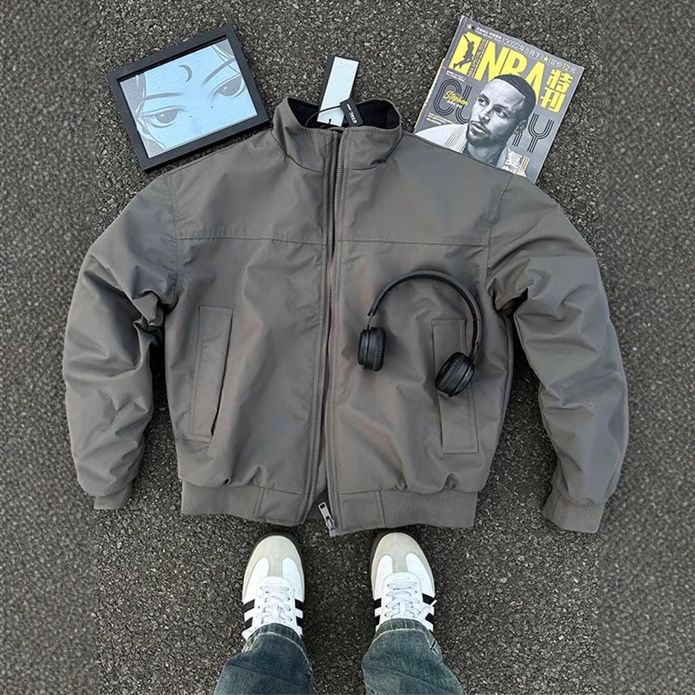 

GTAL Men s High-End Aviator Biker Baseball Jacket - Stand-Up Collar, Three-Proof, Autumn/Winter Edition. Extra Large сірий колір