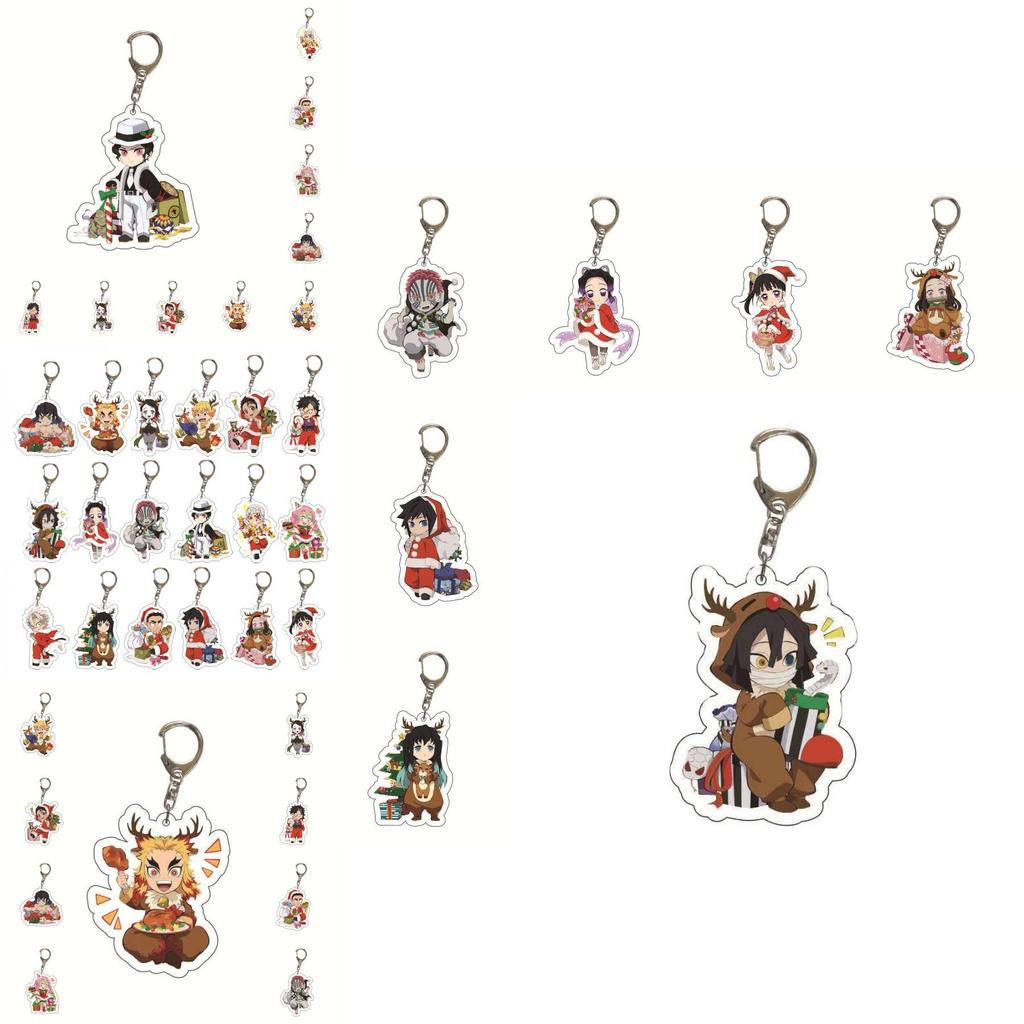 Unique Acrylic Demon Slayer Xmas Keychain Perfect For Anime Fans And Collectors