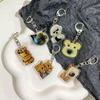 6Pcs Set Key Chains Pendant Cute Toast Cat Dog Shape Key Rings Stylish Jewelry