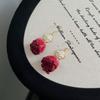 Orecchino Fiore Fiore Naturale. Orecchino Fiore di Rosa Fatto a Mano. Stile retrò, orecchini versatili con frange.
