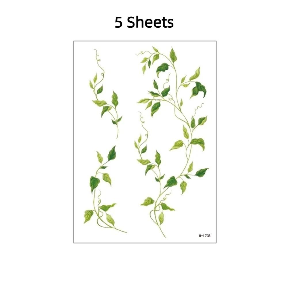 

5 Sheets Elf Fairy Vine Stickers Tattoo Stickers Long Lasting Makeup Stickers Neck Shoulder Arm Style 5