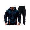 Mens Fleece-Lined Hooded Sweatshirt Set Casual Long Sleeve Tracksuit Winter Outfit