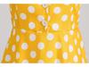 1950er Vintage Polka Dot Neckholder Rückenfreies Swing-Kleid mit Hepburn-Kragen