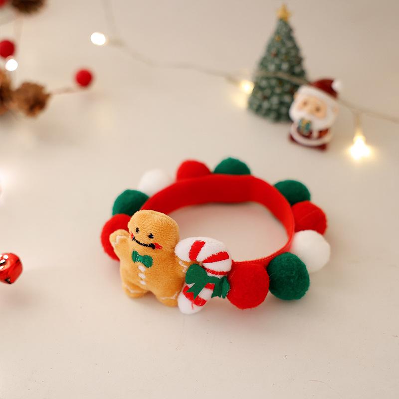 Cat Plush Ball Collar Cute with Doll Pumpkin Spider Small Dog Necklace Beard Corgi Pet Halloween Christmas Neck Ring Jewelry