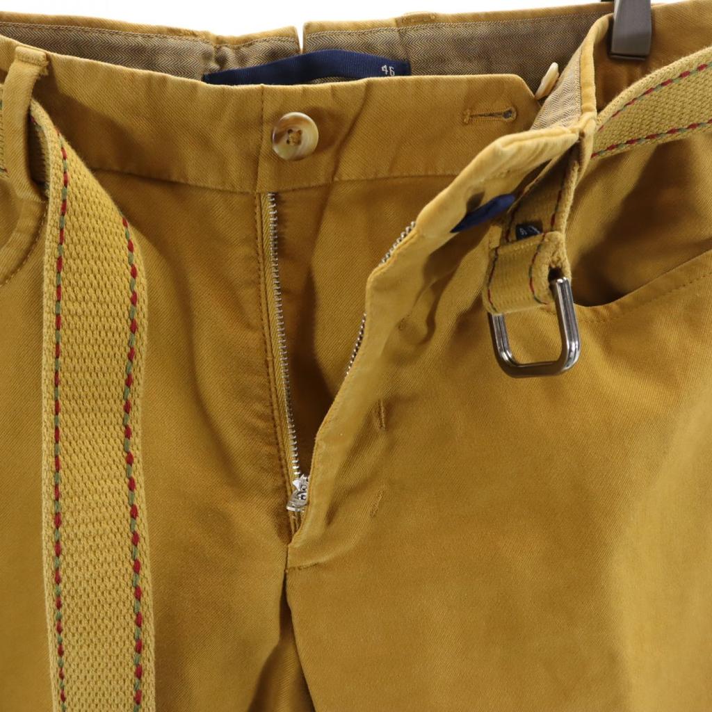 INCOTEX SLOW Pants 46 Brown With Waist Belt Men's Used