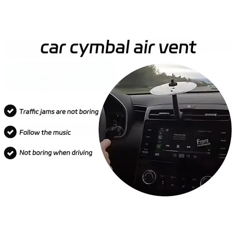 Car Crash Cymbal Vehicle-Mounted Knocking Cymbal Ornaments Car Air Outlet Creative Car Mini Drum Cymbal Air Vent Decoration