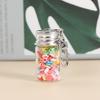 7/10Ml Storage Bottle With Love Keychain Transparent Glass Bottles Aluminium Cap Empty Jars Liquid Containers Dispenser Decor