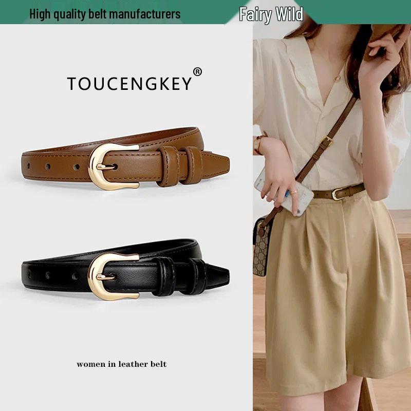 

Women s Korean-Style Thin Brown Belt - Trendy Summer Fashion for Jeans and Pants 115 cm темно-коричневого кольору