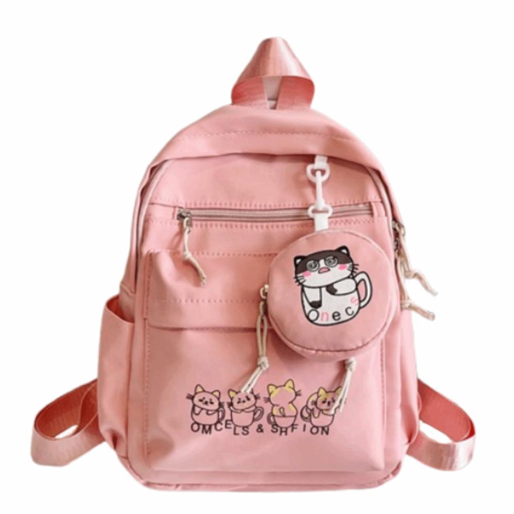 Waterproof College Student Backpack Lightweight Cartoon Shoulder Bag Girls  Backpack  Outdoor розовый