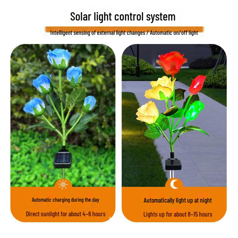 Solar LED Rose Flower Garden Lights