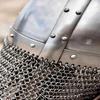 Medieval Combat Helmet with Chain Trough Knight Crusader Armor, LARP SCA Battle-Ready Steel Helmet Gift