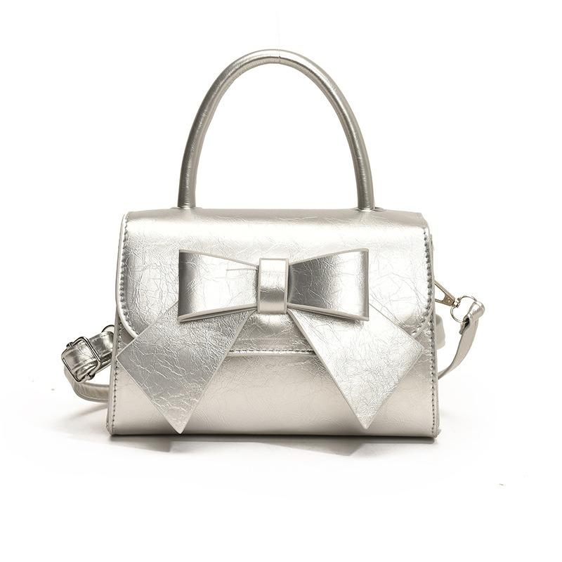 New Fashion Texture Trendy Minimalist Square Handbag with Bow Design for Women's Crossbody Bag