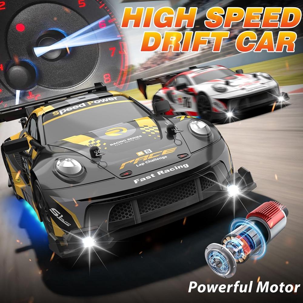 RC Drift Car Remote Control High Speed Racing Vehicle with LED Lights 2.4GHz Radio 4x4 Off-Road Truck Toy for Children Kids