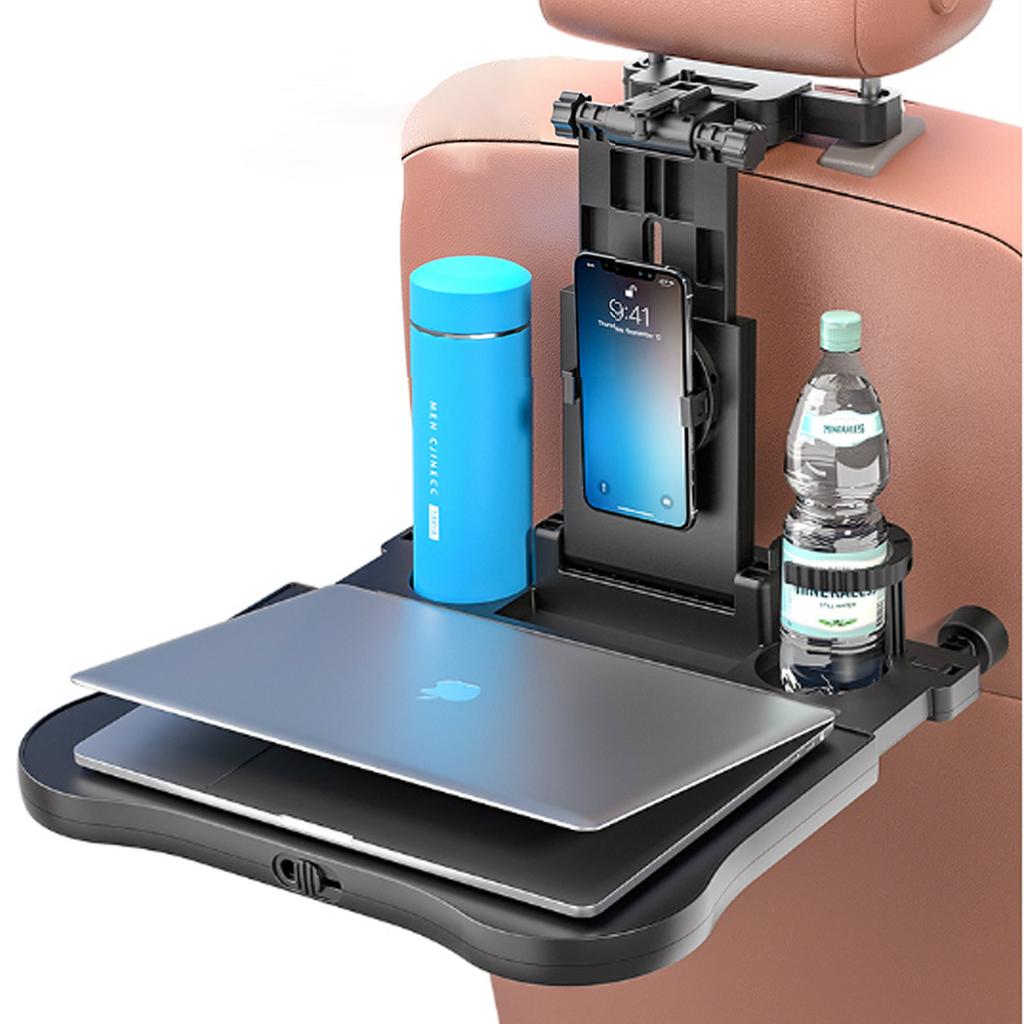 Car Seat Back Organizer Foldable Tray Drink Food Cup Holder Backseat Laptop Desk Stable Stand Auto Back Seat Storage Support