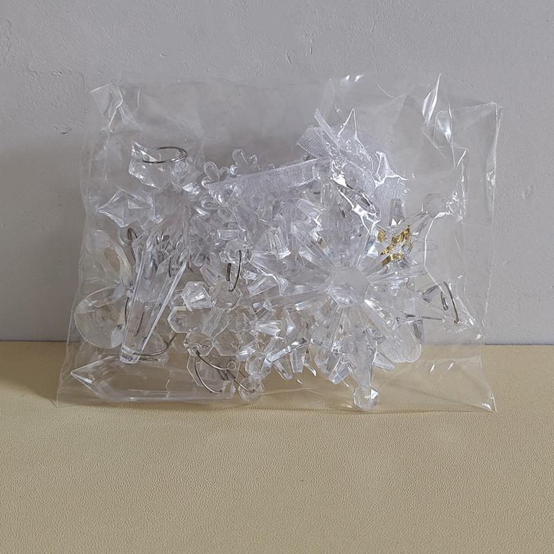 4/6PCS Angel Pendant Party Decoration Snowflake Pendant Transparent Acrylic DIY Xmas Tree Christmas Hanging Ornaments