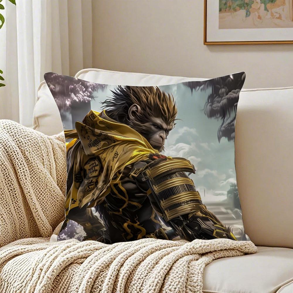 Epic Mythical Chinese Movie BBlack Myth Wukong Cushion Cover Pillowcase Antidustmite living Room Sofa Decor Cushion Room
